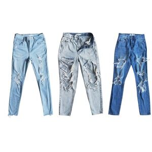 Womens High Rise Skinny Jeans Bundle Size 25 Pacsun Levi's GOGO 3pc Y2K